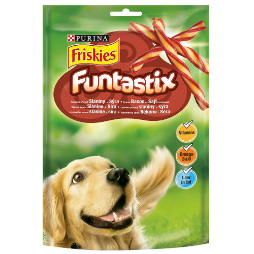 Friskies Funtastix - jutalomfalat (bacon,sajt) kutyák részére (175g)