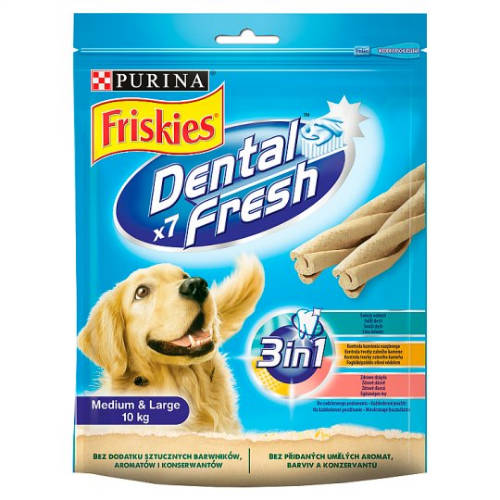 Friskies Juti Denta Fresh 3in1 - jutalomfalat (fogtisztítós) közepes és nagytestű kutyák részére (180g) 7db
