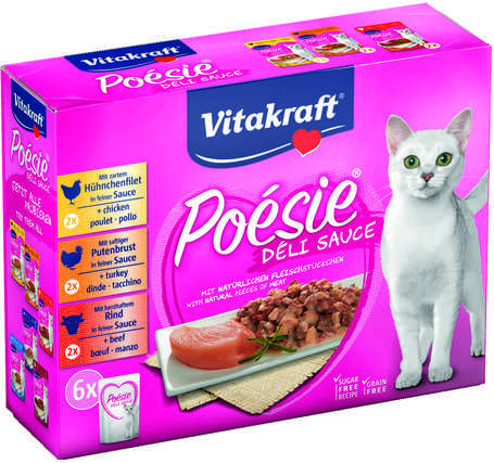 Vitakraft Poésie Déli Sauce - nedvestáp (csirke,pulyka,marha) macskák részére (7x85g)