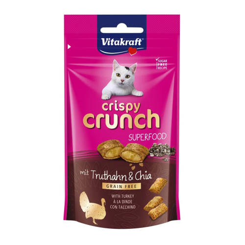 Vitakraft Crispy Crunch - jutalomfalat (pulyka&chiamag) macskák részére (60g)