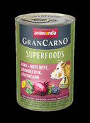 Animonda GranCarno Adult (superfood) konzerv - Felnőtt kutyák részére,marha,cékla,szeder,pitypang (400g)