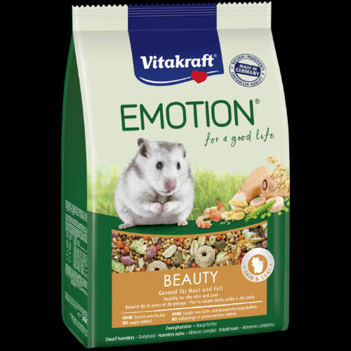 Vitakraft Emotion Beautiy Hamster - Teljes értékű eledel (könnyen emészthető) törpehörcsögök részére (300g)