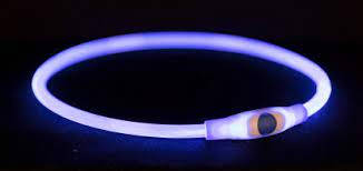 Trixie USB Flash Light Ring - világító pánt (kék) kutyák részére (S-M) 40cm/8mm