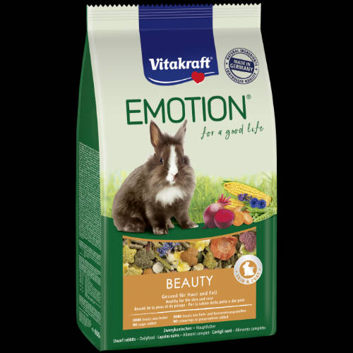 Vitakraft Emotion Beautiy All Ages Rabbit - Teljes értékű eledel (egészséges bőr,szőr) törpenyulak részére (600g)