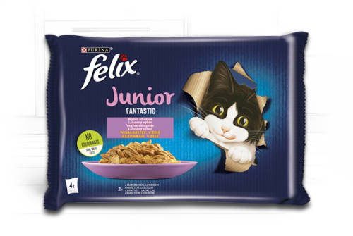 Felix Fantastic junior csirke/lazac aszpikban, 4x85g