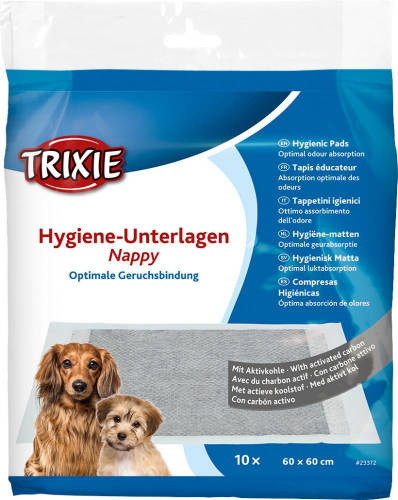 Trixie Nappy hygiene pad with activated carbon (aktív szénnel) - kutyapelenka 60x60cm (10db)