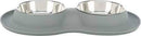 Trixie Bowl Set - Szilikon duplatál (szürke) kutyák részére (2x0,4l/16cm) 45x5x23cm