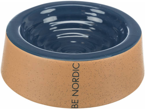 Trixie BE NORDIC Ceramic Bowl - kerámia tál (bézs,sötétkék) kutyák részére (0,2l /Ø16cm)