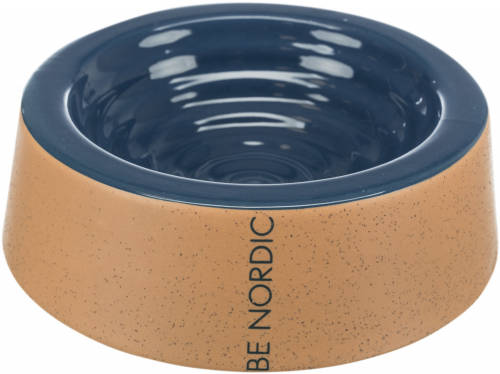 Trixie BE NORDIC Ceramic Bowl - kerámia tál (bézs,sötétkék) kutyák részére (0,8l /Ø25cm)