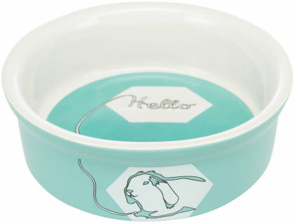 Trixie Ceramic Bowl - kerámia tál (mintás, többféle színben) nyulak részére (240ml /Ø11cm)