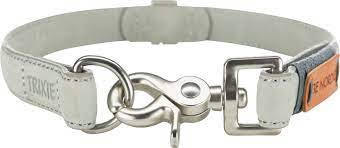 Trixie BE NORDIC Leather Collar - bőr nyakörv (világosszürke) kutyák részére (S) 35cm/15mm