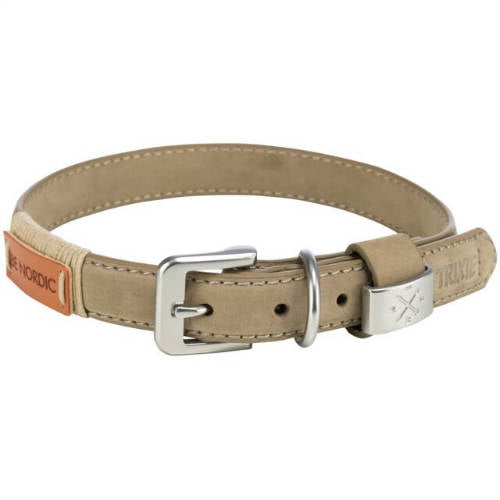 Trixie BE NORDIC Leather Collar - bőr nyakörv (homokszín) kutyák részére (S-M) 40-46cm/20mm