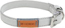 Trixie Be Nordic Leather collar - bőr nyakörv (világosszürke) kutyák részére (50cm/25mm)
