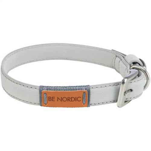 Trixie BE NORDIC Leather Collar - bőr nyakörv (szűrke) kutyák részére (L-XL) 55-61cm/30mm