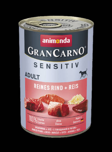 Animonda GranCarno Adult Sensitive (pure beef +rice) konzerv - Felnőtt kutyák részére, marha+rizs (400g)