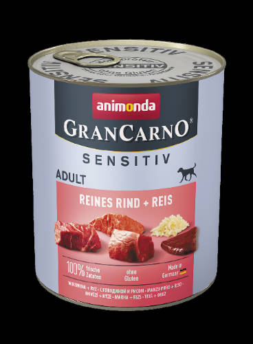 Animonda GranCarno Adult (sensitive) konzerv - Felnőtt kutyák részére, színmarha+rizs (800g)