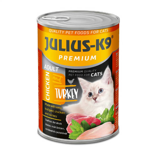 JULIUS - K9 macska - nedveseledel (csirke-pulyka) felnőtt macskák részére (415g)