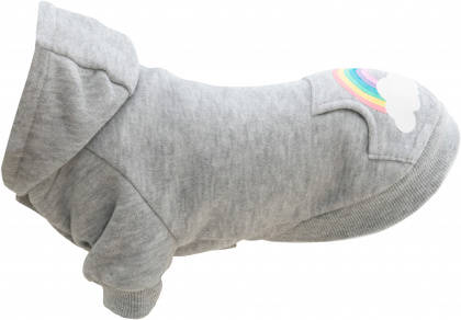 Trixie Rainbow Falls hoodie - kapucnis pulóver (szürke,mintás) kutyák részére (XXS)18cm