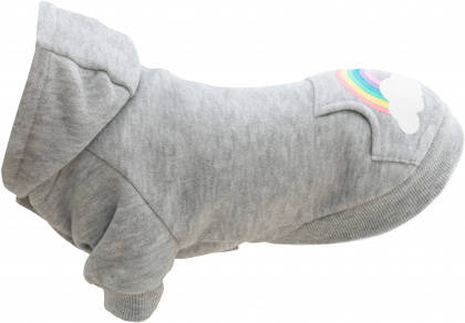 Trixie Rainbow Falls hoodie - kapucnis pulóver (szürke,mintás) kutyák részére (XXS) 21cm