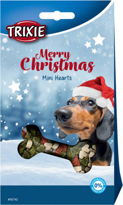 Trixie Xmas Christmas Mini Hearts - jutalomfalat (csirke) kutyák részére (140g)