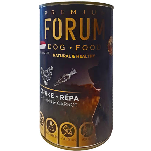 Premium Forum - nedves eledel (csirke,répa) - Felnőtt kutyák részére (1240g)