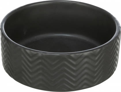 Trixie Ceramic Bowl - kerámia tál (nyomott mintával, fekete) kutyák részére  (0,4l/Ø13cm)