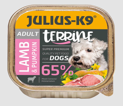 Julius-K9 Dog Terrine Adult Lamb&Pumpkin - nedveseledel (bárány,sütőtök) felnőtt kutyák részére (150g)
