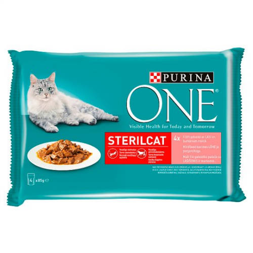 Purina One Sterilcat - alutasakos (lazac,sárgarépa) ivartalanított macskák részére (4x85g)