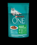 PURINA ONE Indoor Formula Mini Filé (tonhal, zöldbab) - nedves eledel felnőtt macskák részére (85g)