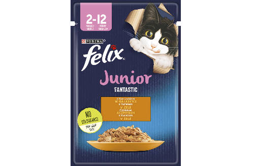 Felix Fantastic Junior Csirkével aszpikban  - nedveseledel kölyök macskák részére (85g)