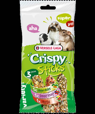 Versele-Laga Crispy Sticks Herbivores Triple Variety Pack - kiegészítő eleség rágcsálók részére (175g)