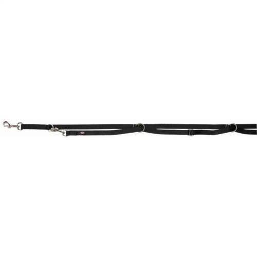 Trixie Premium Adjustable Leash, Extra Long - állítható póráz - fekete (M-L) 3m/20mm