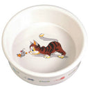 Trixie Ceramic Bowl - kerámia tál (fehér, mintás) macskák részére (0,2l /Ø12cm)