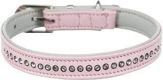 Trixie Collar with Rhinestones - nyakörv strasszokkal (pink) kutyák részére (XS-S) 20-24cm/12mm