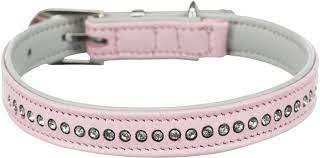 Trixie Collar with Rhinestones - nyakörv strasszokkal (pink) kutyák részére (S-M) 27-33cm/15mm