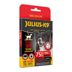 Julius K-9 Dog Collar - Bolha-, kullancs riasztó (fekete) nyakörv kutyák részére (75cm)