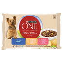 Purina ONE Mini Adult - nedves eledel (csirke,sárgarépa - marha, burgonya) kutyák részére (4x100g)