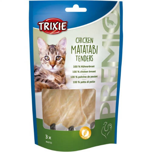 Trixie Premio Chicken Matatabi Tenders  - jutalomfalat (csirkemell,matatabi) macskák részére (3db/55g)