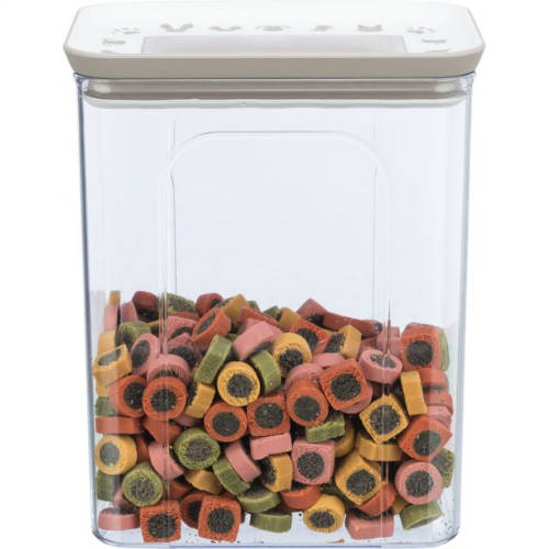 Trixie Food and Snack Jar - műanyag táptartó (átlátszó/fehér) 2,2liter (Ø15x14x19cm)