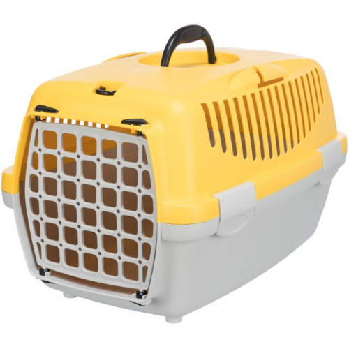 Trixie Capri Transport Box - szállítóbox (világosszürke/sárga) 6kg alatti kisállatok részére (XS) 32x31x48cm