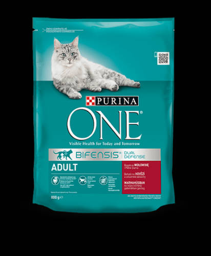 Purina ONE Adult Bifensis (marha,gabona) száraztáp felnőtt macskák részére (800g)