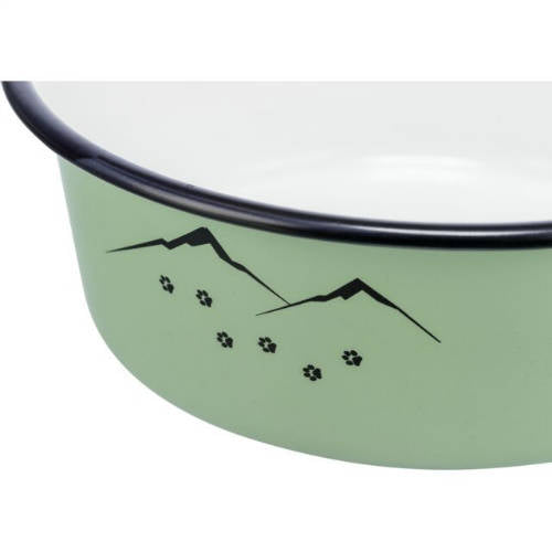 Trixie Bowl, enamel/stainless steel - zománcozott,fémtál (zöld) kutyák részére (0,9l /Ø17cm)