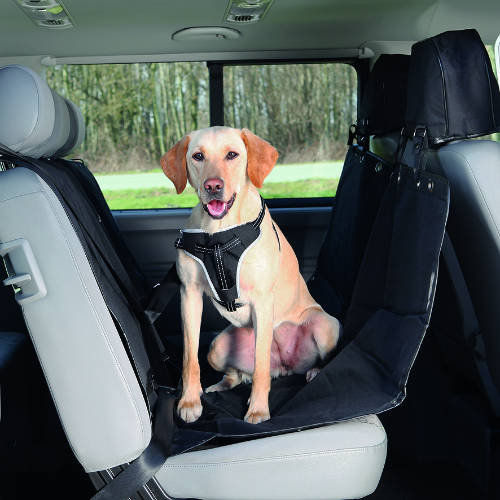 Trixie Protective Car Seat Cover, dividable - autós üléstakaró (hátsó ülésre,fekete) 1,45x1,60m