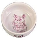 Trixie Ceramic Bowl - kerámia tál (fehér, mintás) macskák részére (0,3l /Ø11cm)