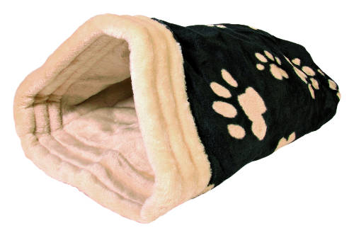 Trixie Jasira Cuddly Bag - bújózsák (fekete/ tappancs mintával) macskák részére (25x27x45cm)