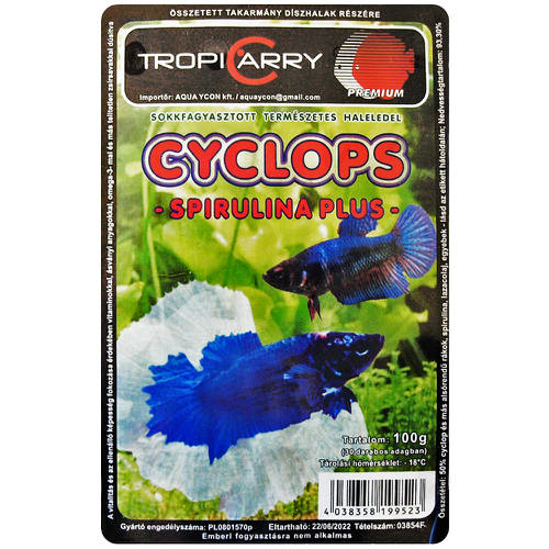 Fagyasztott TropiCarry Cyclops Intensive Red - díszhalak részére (100g/30 adag)