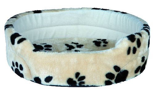 Trixie Charly Bed - ovális, peremes fekhely (bézs/mintás) macskák részére (43x38cm)