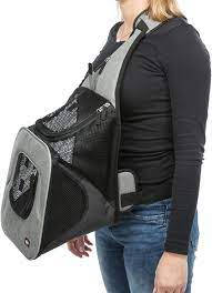 Trixie Savina Front Carrier - Front hordozó táska (fekete,szürke) 10kg alatti kedvencek részére (30x33x26cm)