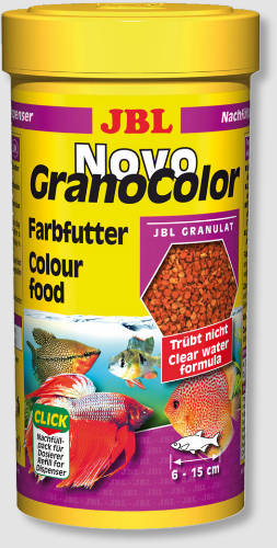 JBL NovoGranoColor - granulátum alaptáp (M-méret) akváriumi halak számára (8-20cm) 250ml/120g