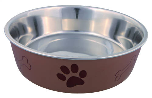 Trixie Stainless Steel Bowl - fémtál műanyag borítással (mintás, többféle színben) kutyák részére (1,5l/Ø21cm)